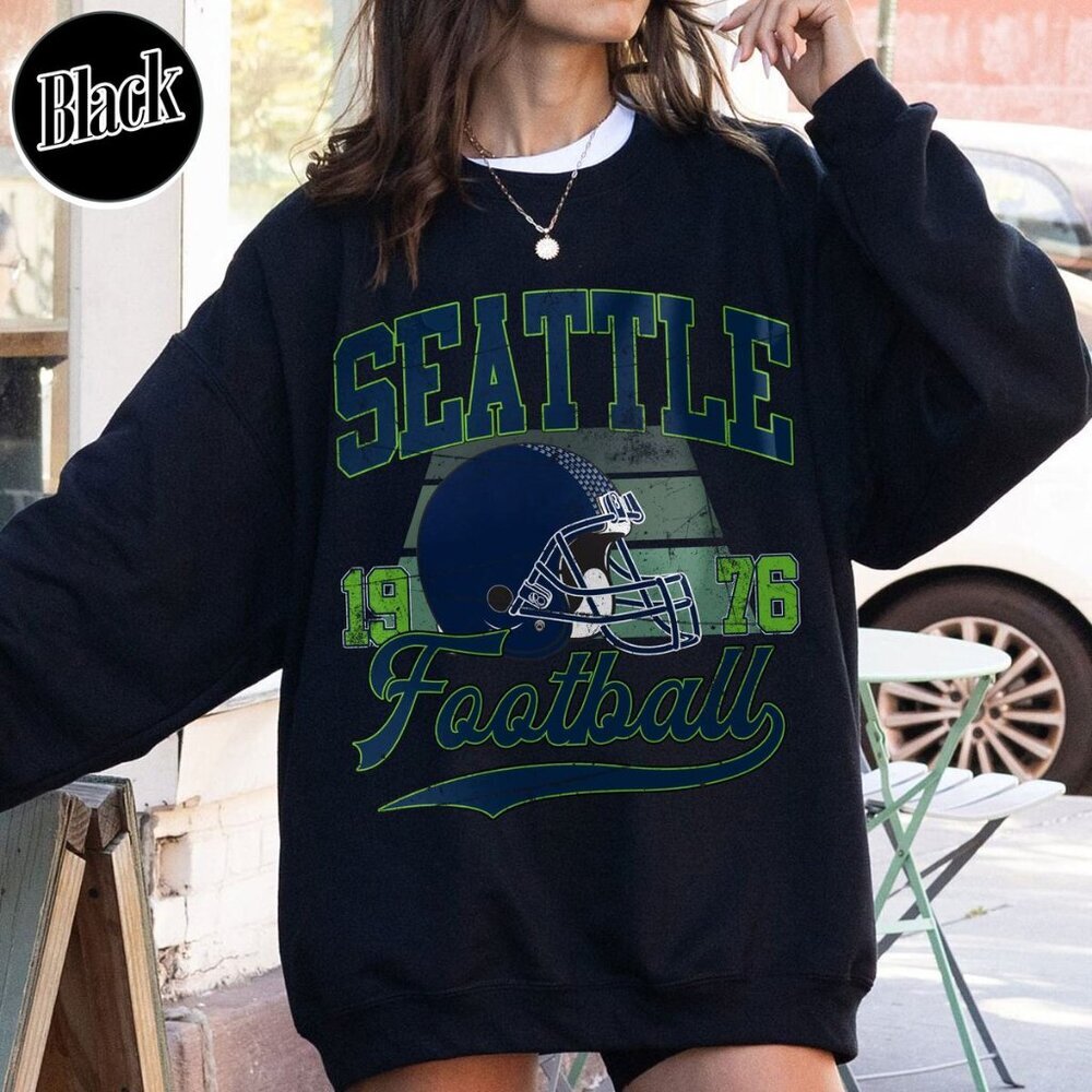 Seattle Football Vintage Style Crewneck Sweatshirt 17